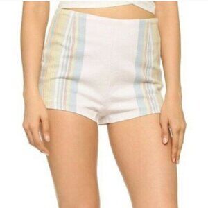 Free People Newman Ivory Combo Stripe Micro Hot Pants Shorts Size 6